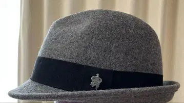 그레이 울 펠트 햇 블랙 리본