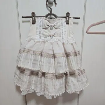 메시지 리본 시어 체크 치마바지 핑크 LIZLISA