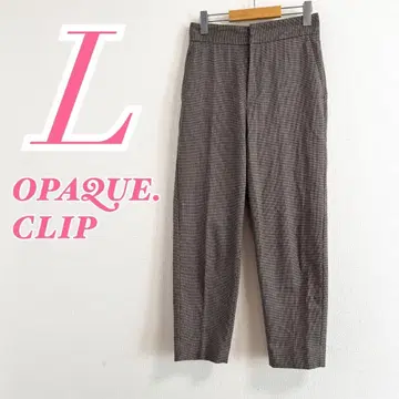 OPAQUE.CLIP 그레이 글렌체크 와이드 팬츠 L 허리밴딩