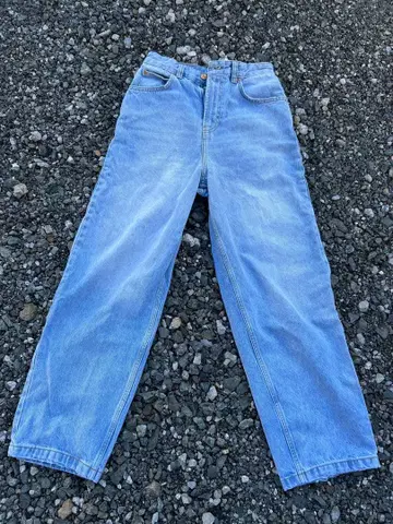 와이드 배기 데님 아메카지 스트릿