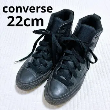 일본 미발매 CONVERSE 블랙 하이컷 스니커즈 22cm 키즈