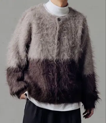 epnok 2WAY 컬 샤기 보더 가디건