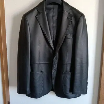 g-stage 블랙 가죽 테일러드 자켓 46