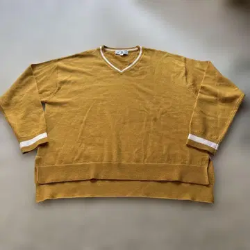 YORK STREET 머스타드 V넥 스웨터 F 사이즈