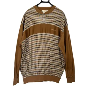 아쿠아 스큐텀 파자마 상하의 브라운 계열 브라운 체크 라이트 브라운