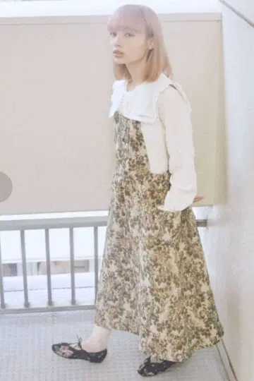 merry jenny 자카드 개더 점프 스커트 그린