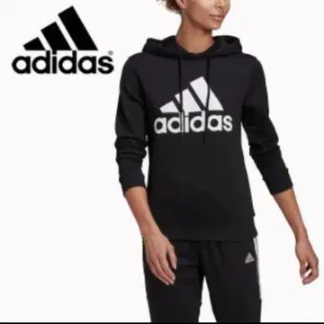 adidas 새상품 로고 후드티 블랙 L