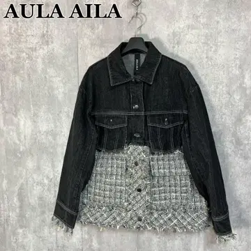 AULA AILA 트위드 믹스 데님 자켓 0