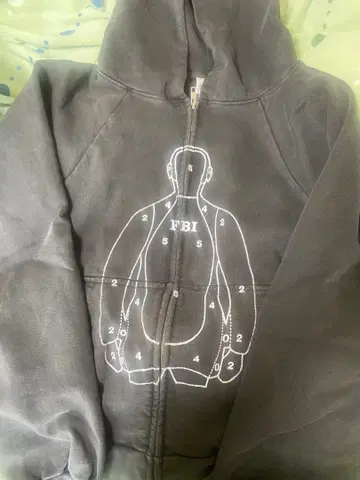 FBI 프린트 후드티 블랙 basketcase