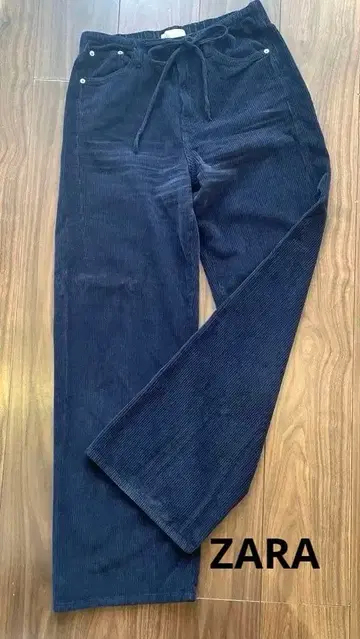 ZARA 자라 네이비 코듀로이 캐주얼 팬츠 USA 2