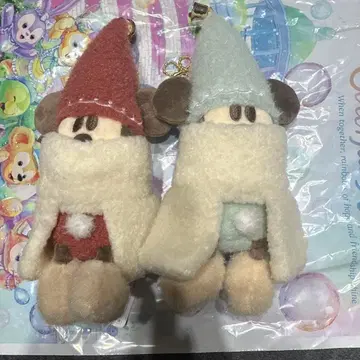 릴린린 인형 배지 스카이블루 빨간색