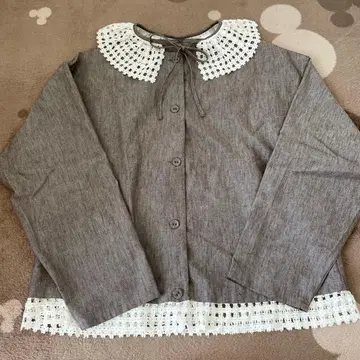 사만사 모스모스 유베시 콜라보 옷깃 탈부착 블라우스 모카