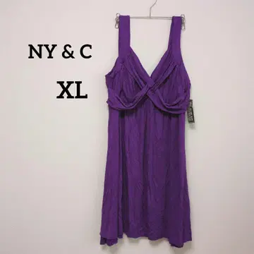 새상품급 NY & C [XL] 퍼플 슬리브리스 원피스 보라색 택 포함