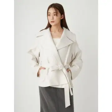 미사용 새상품 M ivr FRAY ID 빅 컬러 숏코트 울 100