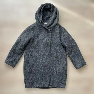 LEPSIM 후드 부착 그레이 코트 L 사이즈