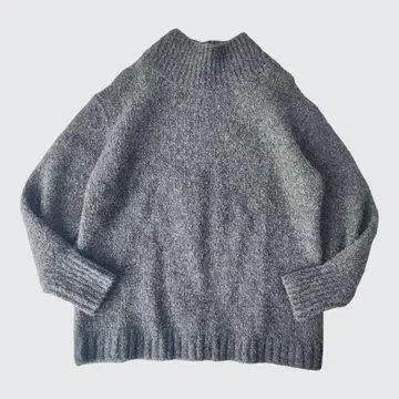 prit 부클레 보틀넥 니트 부드러운 루즈핏 그레이