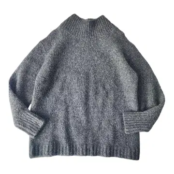 prit 부클레 보틀넥 니트 부드러운 루즈핏 그레이