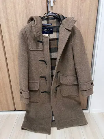 새상품급 [ 런던 트래디션 ] 더플 코트 모카 브라운 안감 체크 36
