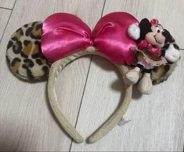 [레어] 단종 미니 마우스 레오파드 무늬 머리띠 마스코트 포함