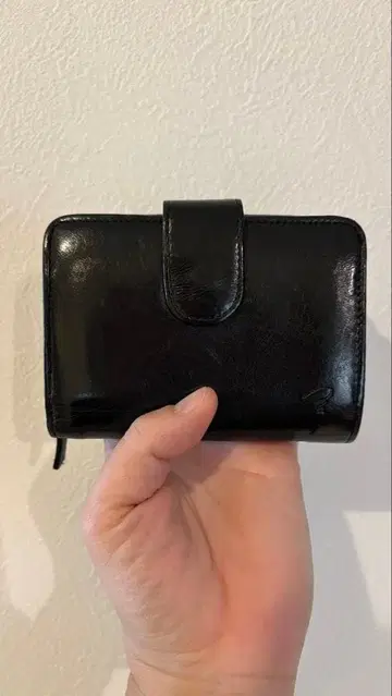 이탈리아 가죽 블랙 접이식 지갑