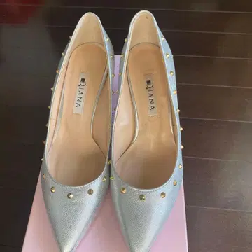 DIANA 실버 스터드 스틸레토 펌프스