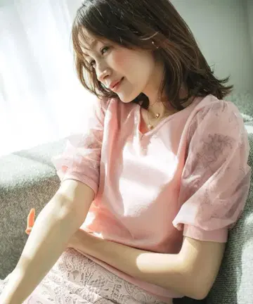 index 튤 레이스 슬리브 니트 [ 세탁기 사용 가능 ]