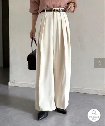 더본 2턱 슬랙스 아이보리