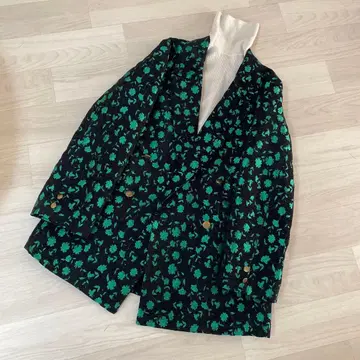 [ 2024AW ] LADY LUCK LUCA 꽃무늬 벨로아 자켓 그린