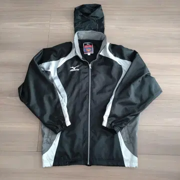 미즈노 블레스 테르모 나일론 자켓 M 블랙 그레이 후드 부착
