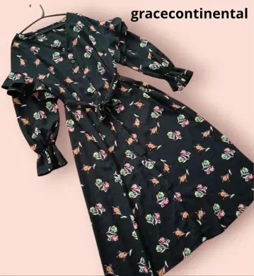 gracecontinental 프릴 2단 귀여운 소매 롱 원피스