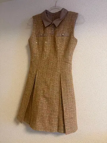 [ dazzlin ] 셔츠 칼라 트위드 미니 원피스