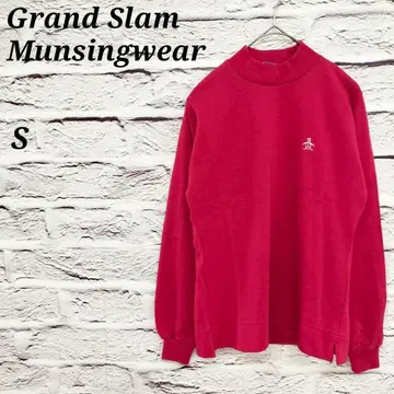 R4864 먼싱웨어 [ S ] 보틀넥 긴팔 티셔츠 펭귄 울 혼방 빨간색