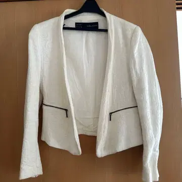 ZARA BASIC 노카라 자켓 M 화이트