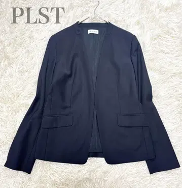 컨디션 최상 PLST 플라스테 컬러리스 자켓 노카라 네이비 [ M ]