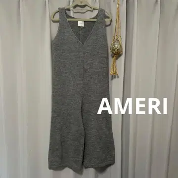 AMERI 그레이 V넥 니트 올인원