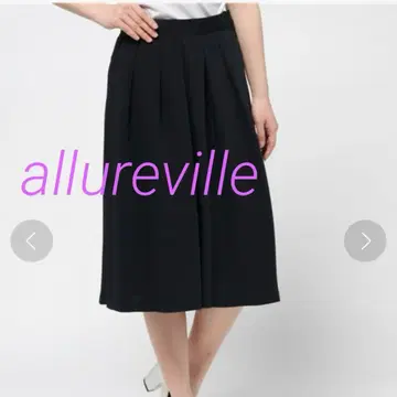 알아바일 턱 스카초 가우초 팬츠 플리츠 네이비