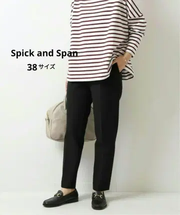 시착만 한 상품! spick&Span 블랙 양면 기모 테이퍼드 팬츠 38
