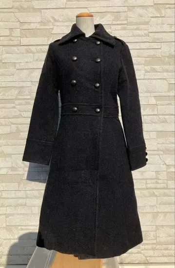 새상품 루미노아 울 다크 그레이 롱 코트 피 코트 38 사이즈 M