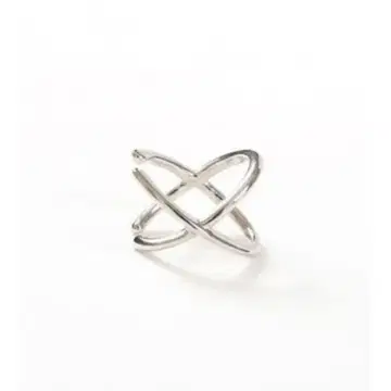 Jouete 실버 크로스 디자인 이어커프