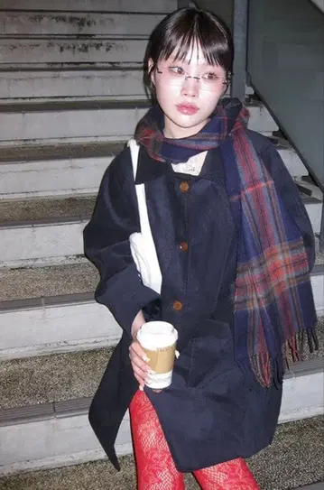 Haku-anji 코듀로이 칼라 자켓 Navy