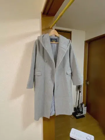 SLOBE IENA 후드 부착 그레이 미디엄 롱 코트