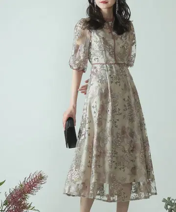 [ niana/kana ] 플라워 자수 드레스 포멀 파티 M 사이즈