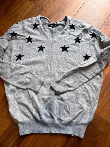 MICA & DEAL 그레이 별 패턴 니트 스웨터 36