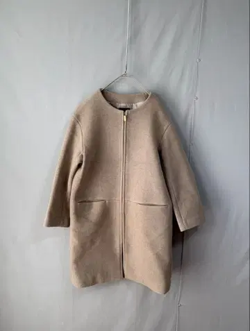 Noble 캐시미어 혼방 노카라 미들 코트 36