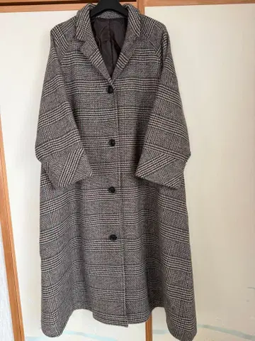 studio CLIP 체크 무늬 A라인 롱 코트