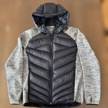 PUMA 후드 부착 다운 자켓 M 블랙/그레이