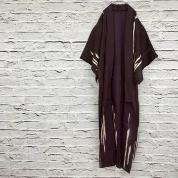 여름 기모노 부츠케 앤티크 브라운