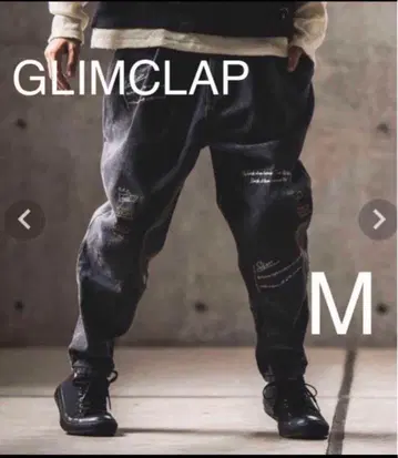 새상품 GLIMCLAP embroidery design 데님 팬츠 M