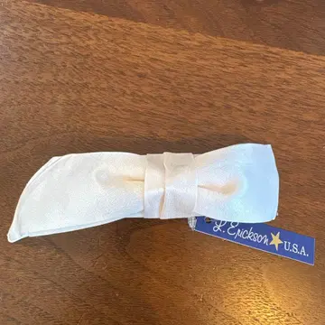 L. Erickson 아이보리 화이트 리본 머리핀 실크