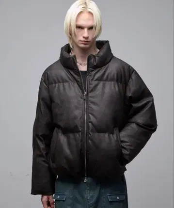 Loose 빈티지 페이드 숏 패딩 자켓 M 사이즈